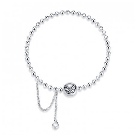 Bratara argint cu fluturas si inimioara [1]