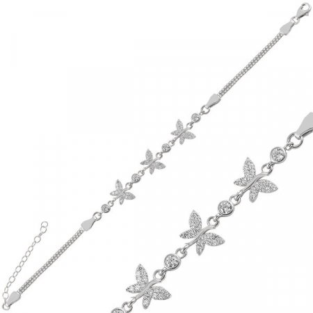 Bratara argint cu fluturasi si zirconii [1]