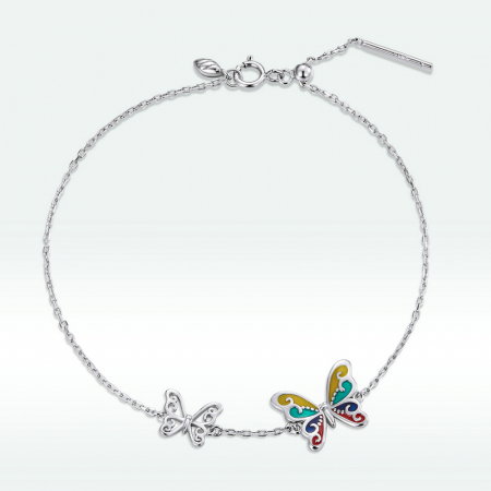Bratara argint reglabila cu fluturi [14]