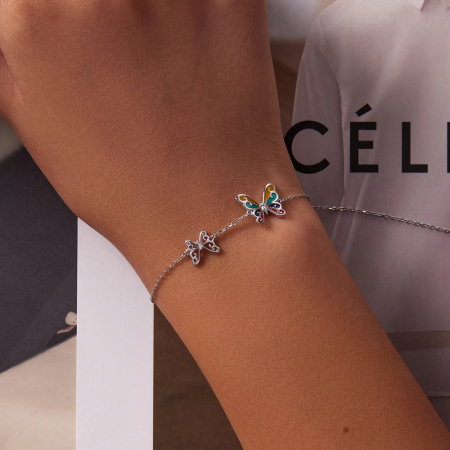 Bratara argint reglabila cu fluturi [1]