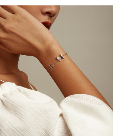 Bratara argint reglabila cu fluturi [9]