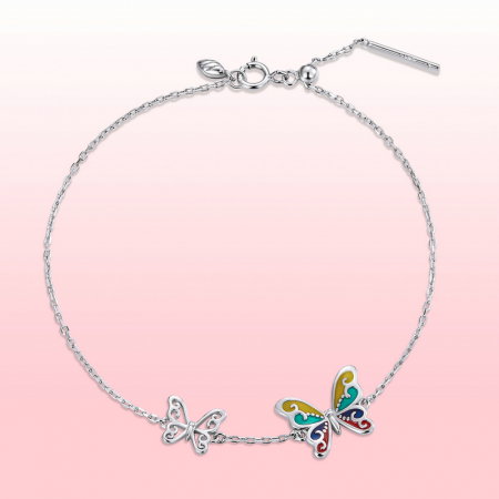 Bratara argint reglabila cu fluturi [15]