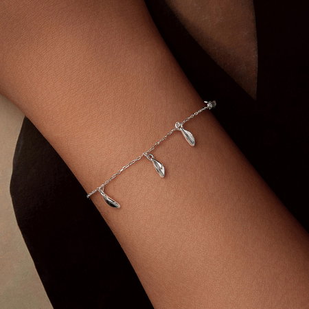 Bratara argint cu frunze [3]