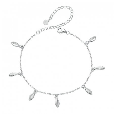 Bratara argint cu frunze