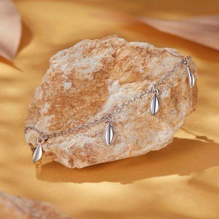 Bratara argint cu frunze [4]