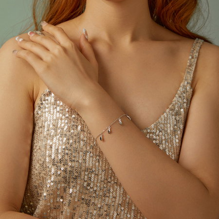 Bratara argint cu frunze [9]