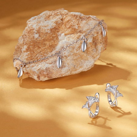 Bratara argint cu frunze [11]