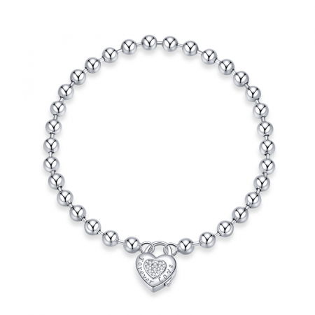 Bratara argint cu inima si bilute