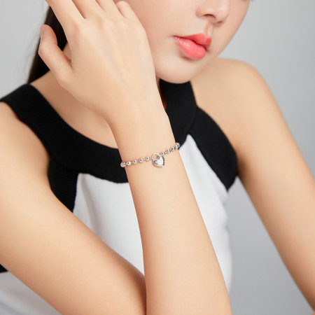 Bratara argint cu inima si bilute [5]