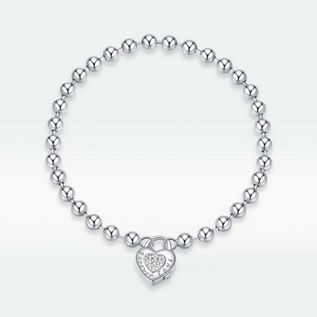 Bratara argint cu inima si bilute [6]