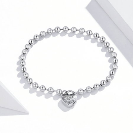 Bratara argint cu inima si bilute [8]