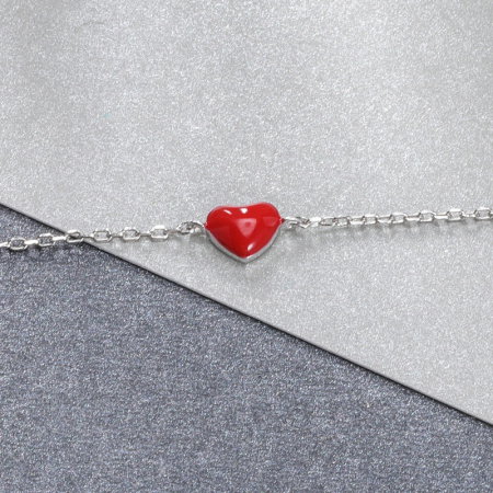 Bratara argint cu inimioara  placata cu rodiu [2]