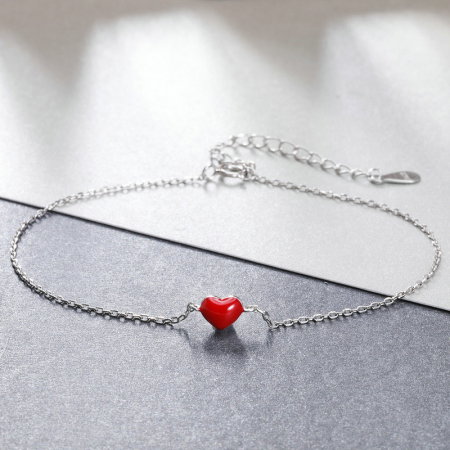 Bratara argint cu inimioara  placata cu rodiu [5]