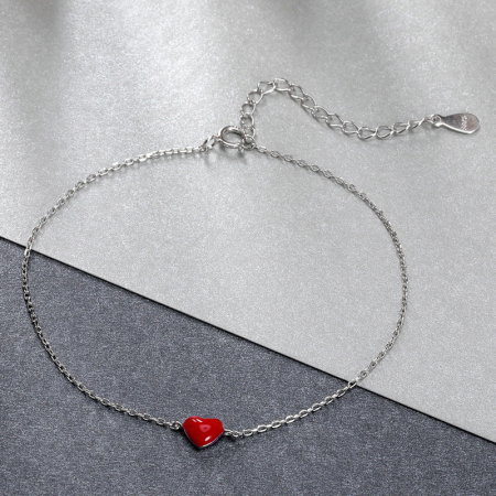 Bratara argint cu inimioara  placata cu rodiu [4]