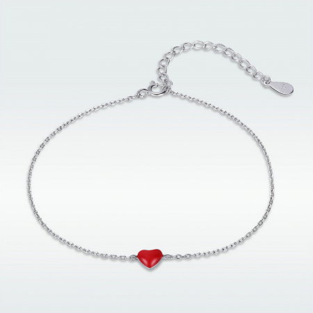 Bratara argint cu inimioara  placata cu rodiu [1]