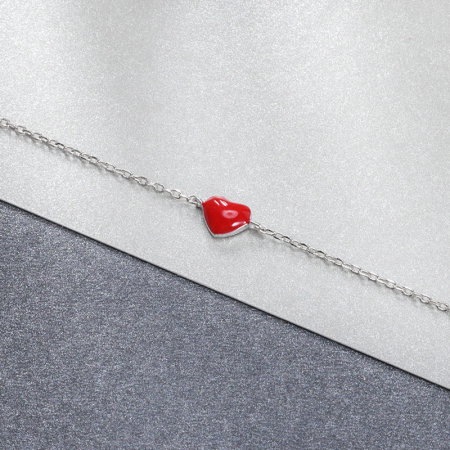 Bratara argint cu inimioara  placata cu rodiu [3]