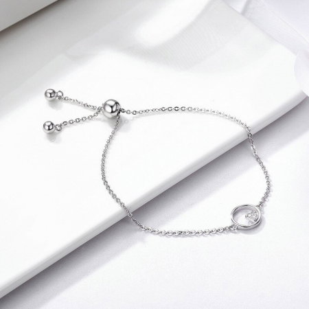 Bratara argint cu inimioara  placata cu rodiu [4]