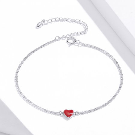 Bratara argint cu inimioara rosie [6]