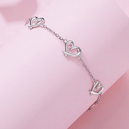 Bratara argint cu inimioare [2]