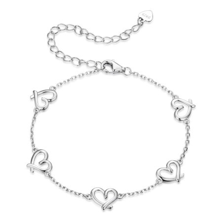 Bratara argint cu inimioare