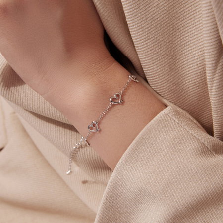 Bratara argint cu inimioare [3]