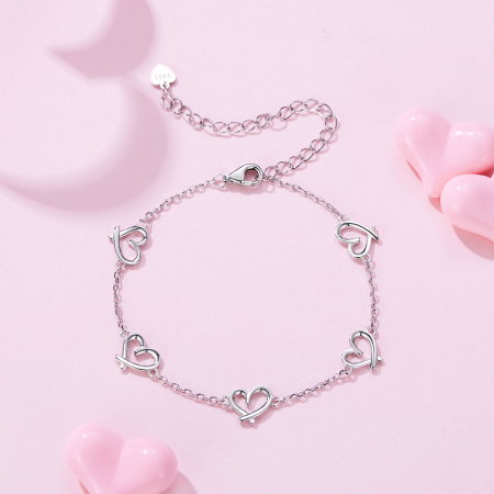 Bratara argint cu inimioare [4]