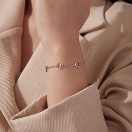 Bratara argint cu inimioare [5]