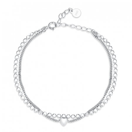 Bratara argint cu lant dublu