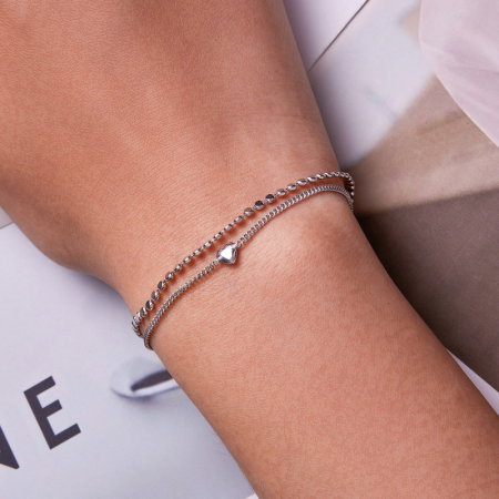 Bratara argint cu lant dublu [7]