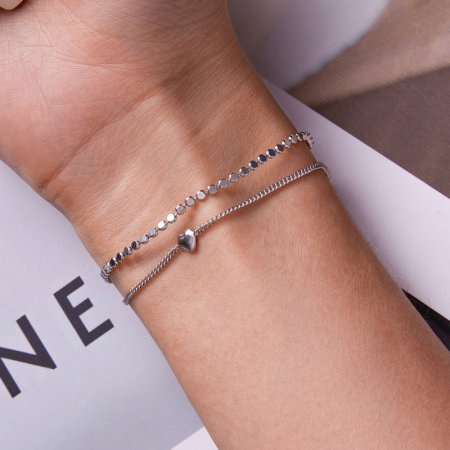 Bratara argint cu lant dublu [5]