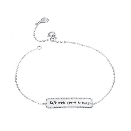 Bratara argint cu mesaj intelept Life well spent long