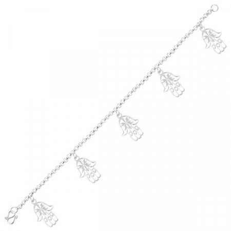 Bratara argint cu pandant Hamsa