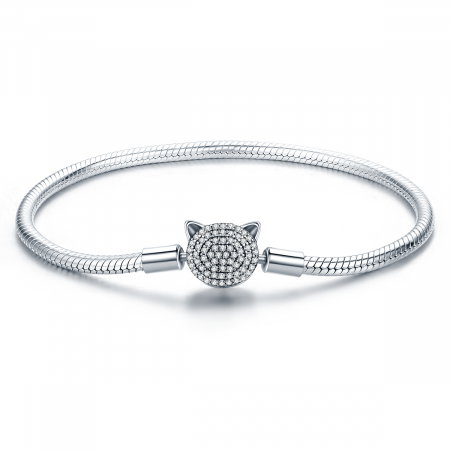 Bratara argint cu pisicuta si zirconii