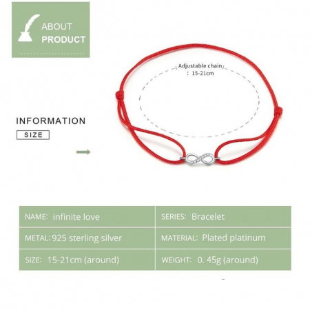 Bratara cu snur rosu si talisman argint infinit cu zirconii albe [2]