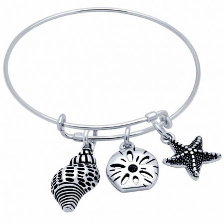 Bratara argint cu steluta de mare si scoici - Be Nature