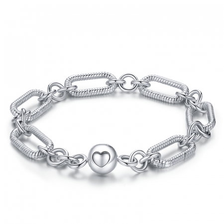 Bratara argint cu zale mari si inimioara [11]