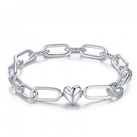 Bratara argint cu zale mari si inimioara [11]