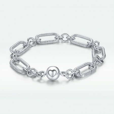 Bratara argint cu zale mari si inimioara [10]