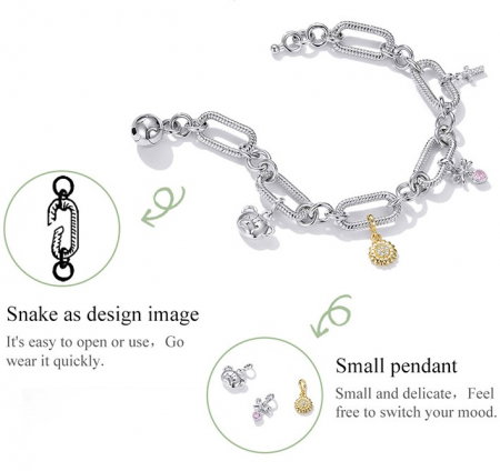 Bratara argint cu zale mari si inimioara [3]