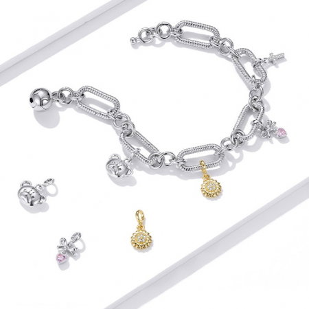 Bratara argint cu zale mari si inimioara [2]