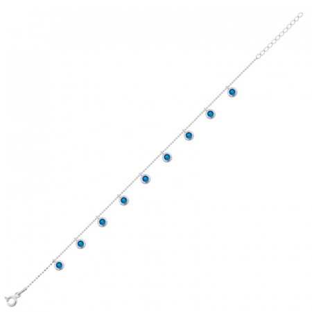 Bratara argint cu zirconii acvamarin