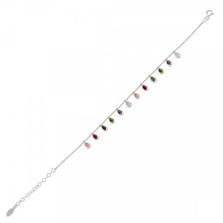 Bratara argint cu zirconii picatura