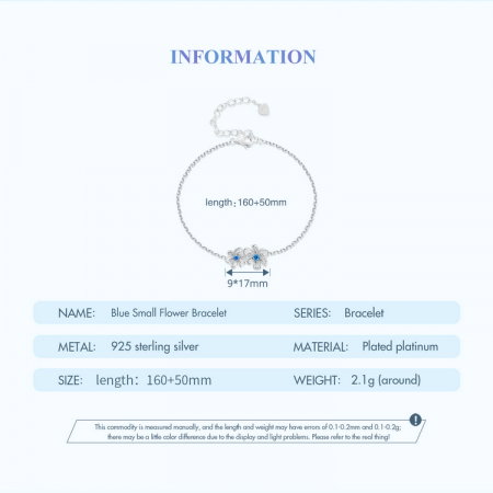 Bratara argint floari albastre [11]