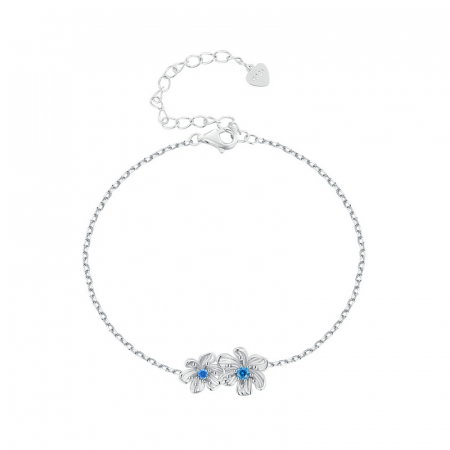 Bratara argint floari albastre