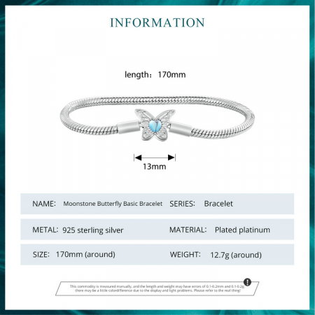 Bratara argint fluture cu piatra lunii [8]