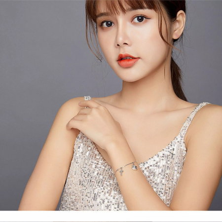 Bratara argint cu patru charmuri cruciulite, craniu si dovleac Halloween [3]