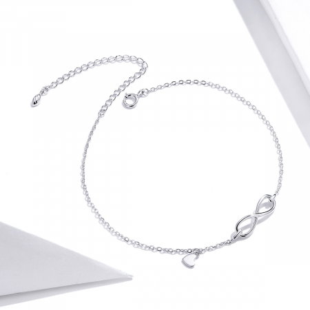 Bratara argint infinit pentru glezna [4]