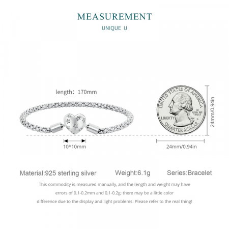 Bratara argint inima cu stelute [10]