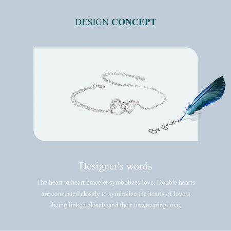 Bratara argint inimi impreunate [12]