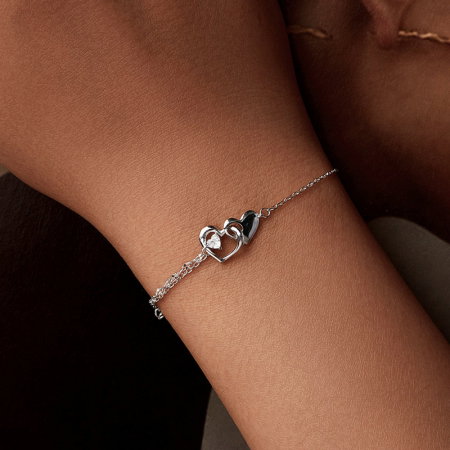 Bratara argint inimi impreunate [5]